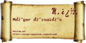 Móger Ézsaiás névjegykártya